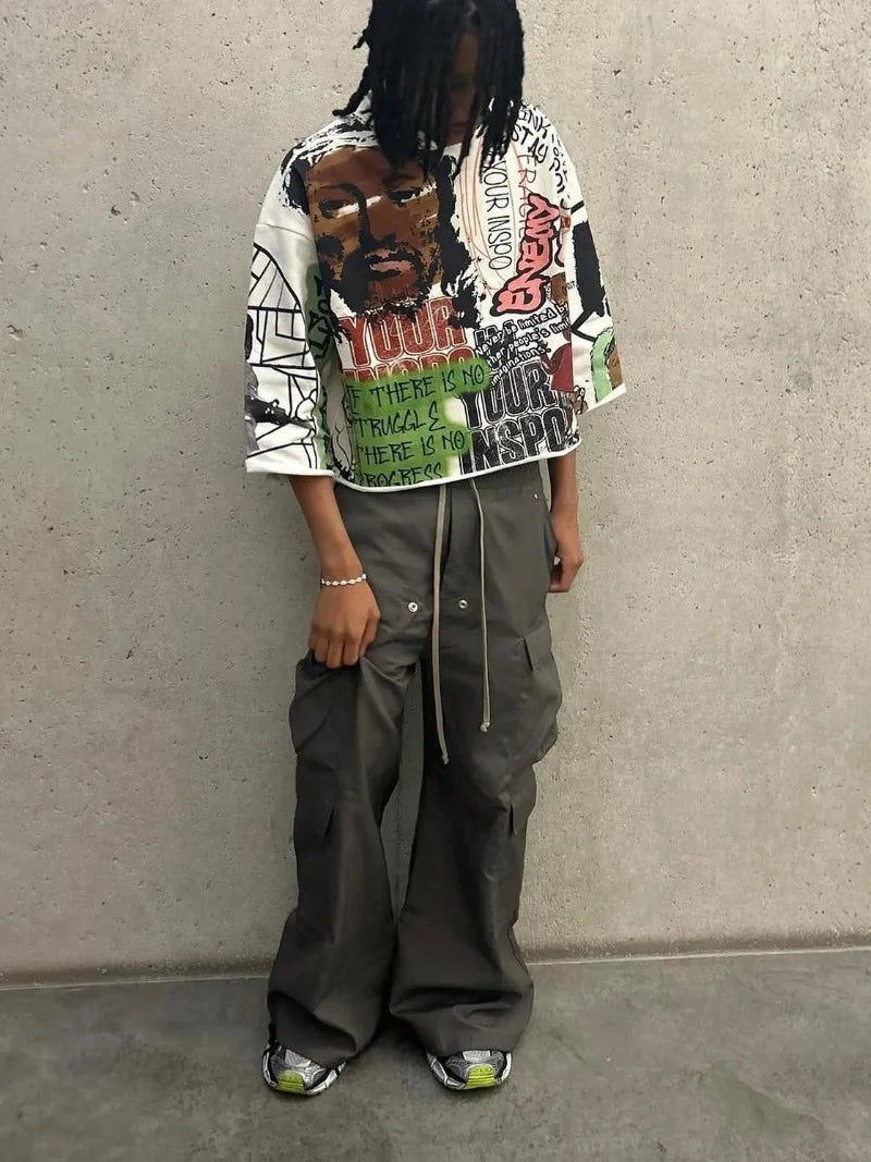 Y2k Streetwear T Shirt Retro Hip Hop Graphic Print T Shirt